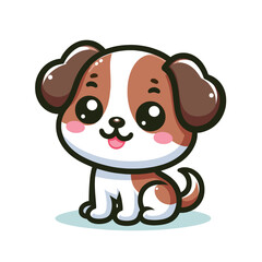 Fototapeta premium cute Dog cartoon vector on white background 