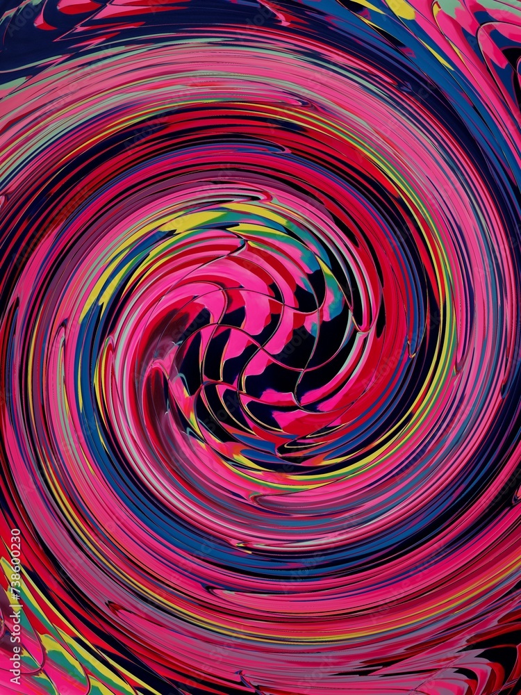 Poster wrapping paper pattern with repeating vivid magenta and bright pink twisted design