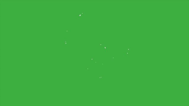 Animation cartoon video loop smoke letter V on green screen background