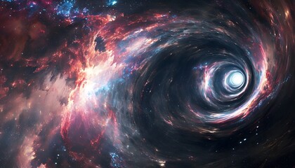 swirling vortex space energy white hole time warp  - obrazy, fototapety, plakaty