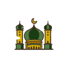 ramadan icon in colors and filled outline style	