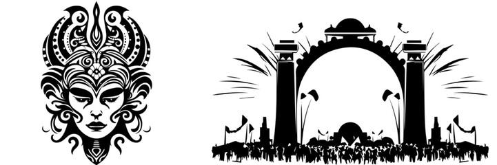 silhouette of a church