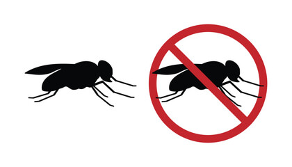 Housefly on a white background. Flies symbol in shadow form. House flies are household insects that carry a variety of nuisances and germs. Design for make stickers, banners and posters.