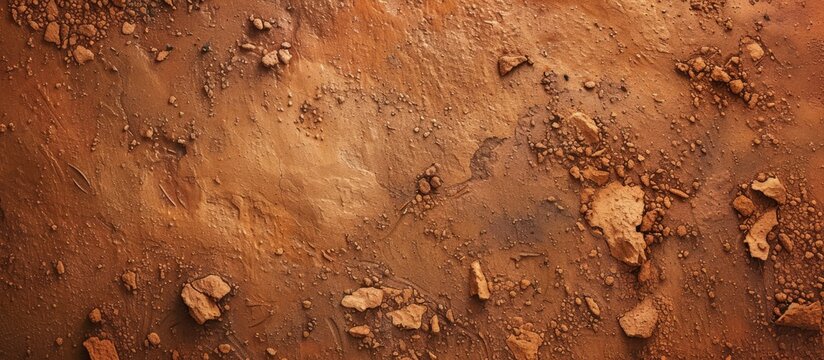 Top view aerial photograph of sandy red dirt background