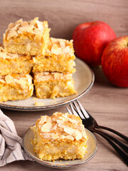 Apple and almond cake, sliced