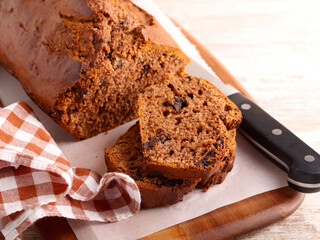 Chocolate cake with chocolate chunks