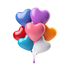 bright balloons isolated on transparent or white background, png