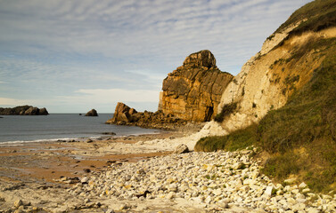 Coastal part of Cantabria in the north of Spain, eroded Costa Quebrada, ie the Broken Coast
