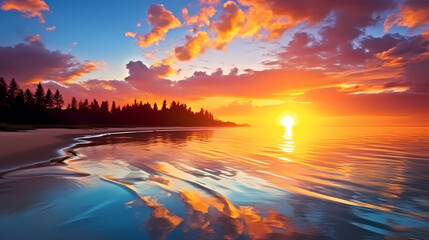 Magnificent sunrise at dawn