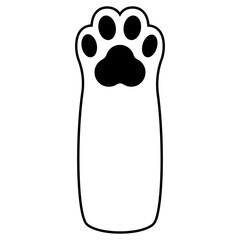 黒色の肉球の白猫の足