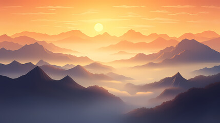 Obraz premium Magnificent sunrise at dawn
