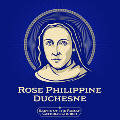 Saints of the Catholic Church. Rose Philippine Duchesne (1769-1852) was a French religious sister and educator whom Pope John Paul II canonized in 1988. - obrazy, fototapety, plakaty
