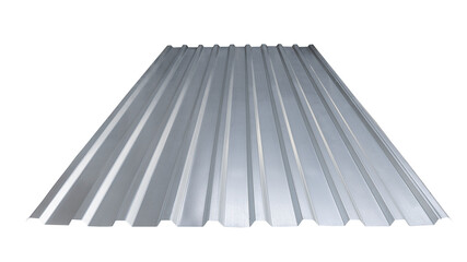 Roof wave ripple profile metal sheet colored wooden texture isolated on white background