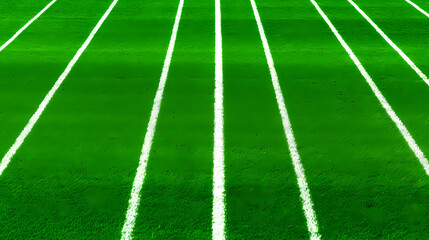 Fototapeta premium Green artificial grass with white corner lines