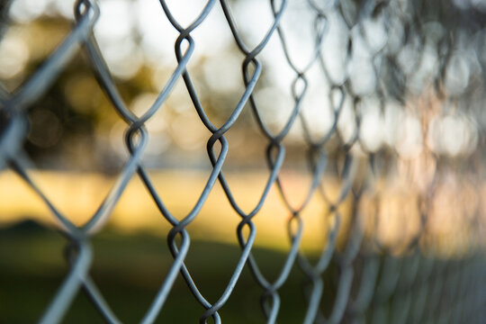 chain link fence at a sporting club