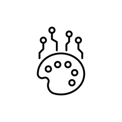 Ai painting outline icons, accounting minimalist vector illustration ,simple transparent graphic element .Isolated on white background