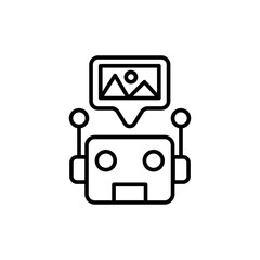 Ai image outline icons, accounting minimalist vector illustration ,simple transparent graphic element .Isolated on white background