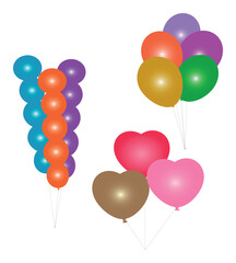 Multi-colored balloons on a white background.Vector.