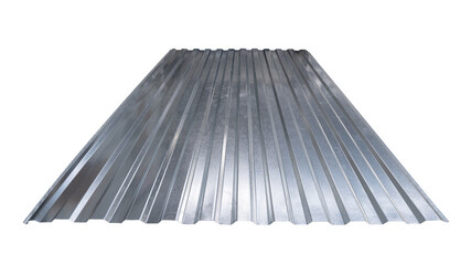 Roof wave ripple profile metal sheet colored wooden texture isolated on white background