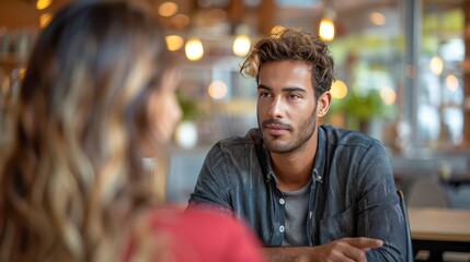Attentive young man in conversation