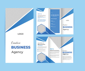 Business trifold brochure design template , modern corporate brochure design , professional tri-fold brochure vector 