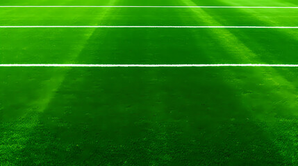Obraz premium Green artificial grass with white corner lines