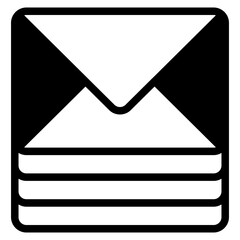 Stacked message mail envelope vector icon
