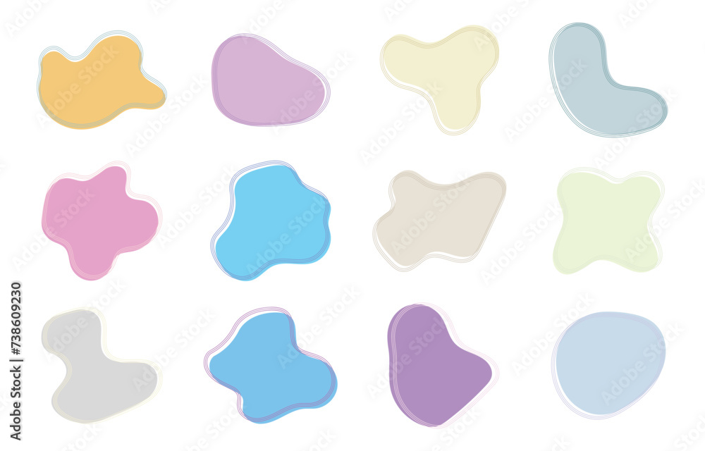 Poster fluid blob geometric forms. flat design modern amoeba for banner design. graphic element, abstract c