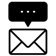 Email, Speech Bubble Line Vector Icon.