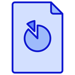 document and chart Blue Icon