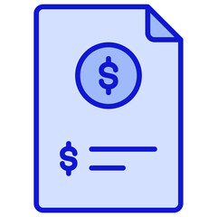 Document with money Blue Icon