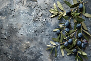 grey mud of crushed olives and leaves lying on a marble