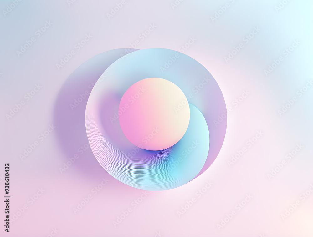 Aufkleber holographic-abstract-3d-shapes-multiple-translucent-layers-creating-depth-background-hinting