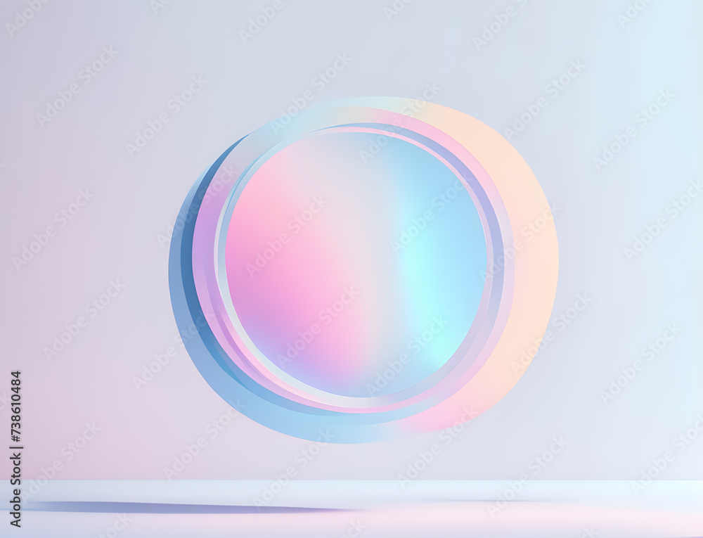 Aufkleber holographic-abstract-3d-shapes-multiple-translucent-layers-creating-depth-background-hinting