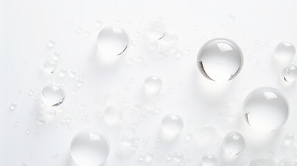Foam and bubbles on white background