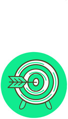 Mission icon or business goal logo in green design concept