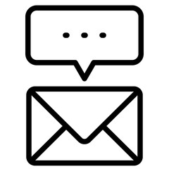 Email, Speech Bubble Line Vector Icon.