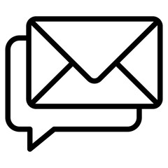 Email, Speech Bubble Line Vector Icon.