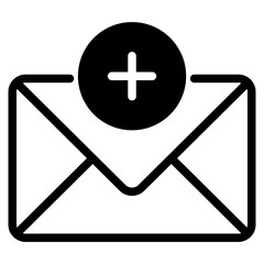 Fototapeta premium add mail icon, envelope with plus sign icon