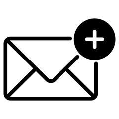 add mail icon, envelope with plus sign icon