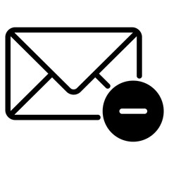 Email remove icon, mail , envelope with minus sign