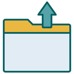 Upload and folder Outline Color Icon