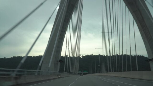 known as 'Sultan Haji Omar Ali Saifuddien bridge' previously known as 'Temburong bridge' located in Brunei Darussalam