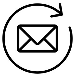 resend icon. Thin linear resend, post, send  icon