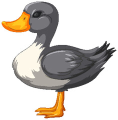 Cartoon-style vector graphic of a cute duck