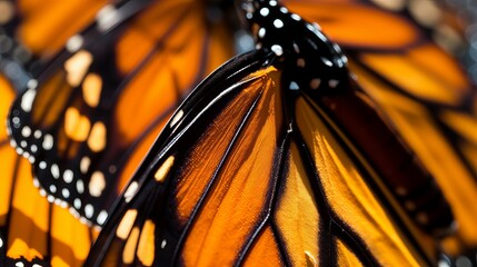 Macro close up of an Monarch Butterfly Wing