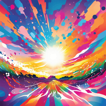 "Holi Festival Essence - Vector Background with Abstract Splashes, Bursting Colors, and Blank Spaces, Inviting Your Imagination to Paint the Celebration", epic royal background, big royal uncropped 