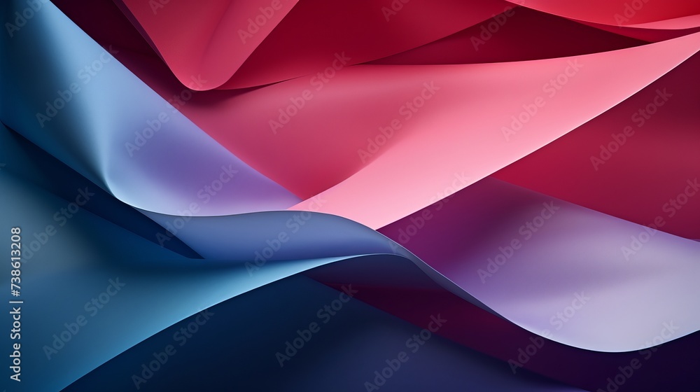 Poster macro image of paper folded in geometric shapes, three-dimensional effect, abstract background