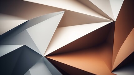 Macro image of paper folded in geometric shapes, three-dimensional effect, abstract background - obrazy, fototapety, plakaty