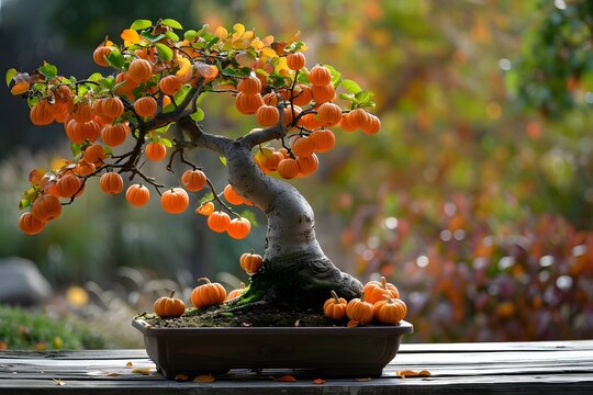 bonsai tree in garden cute growing pumpkins